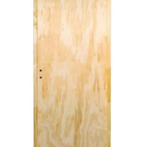 Puerta placa de pino y marco de madera