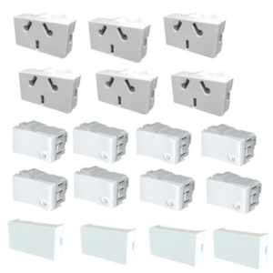 Tecla, toma corriente y tapon ciego