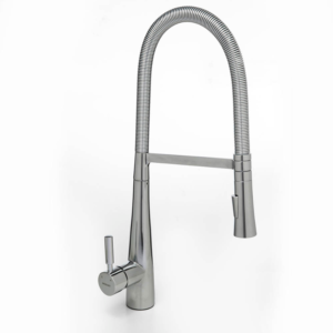 Griferia de mesada con puente y rociador