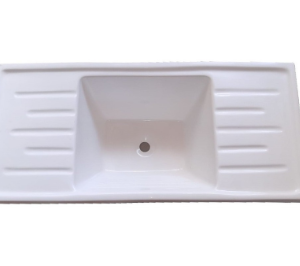 Pileta para lavadero de fibra, doble mesada 100x46