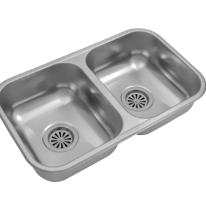 Mesada de acero inoxidable doble